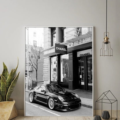 Super Sports Car 911 Vintage Black and White Print Retro Posters Canvas Painting Art Home For Living Room Luxury Shop Wall Decor