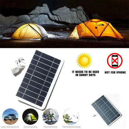Portable Solar Panel 5V 2W Solar Plate with USB Safe Charge Stabilize Battery Charger for Power Bank Phone Outdoor Camping Home