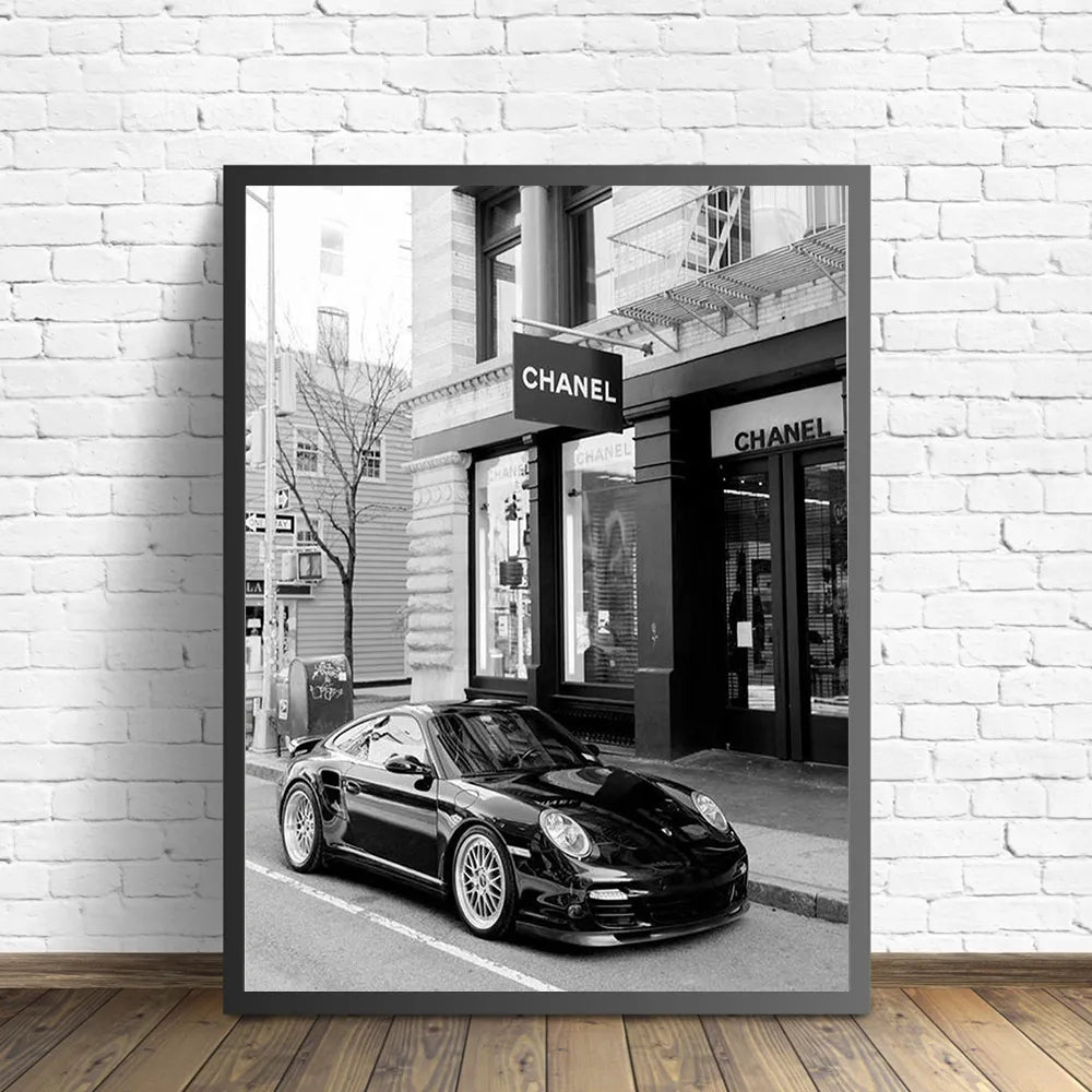 Super Sports Car 911 Vintage Black and White Print Retro Posters Canvas Painting Art Home For Living Room Luxury Shop Wall Decor