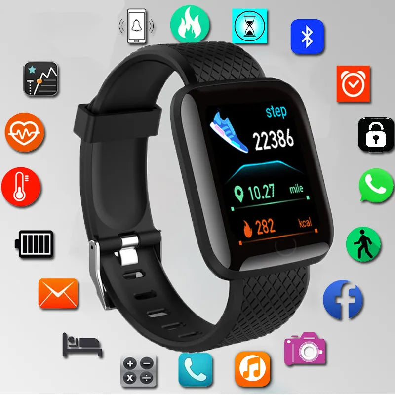 116 Plus Men's Smart Watch Fitness Tracker Heart Rate Monitor Waterproof Sports Smartwatch for Men Women PK Y68 D20 2023 Watches