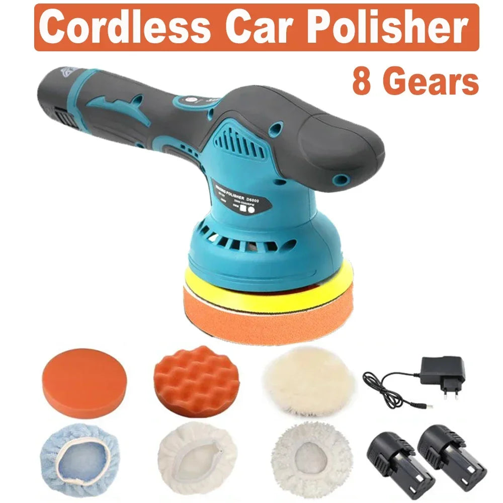 12V Cordless Car Polisher 8 Gears 380W Lithium Electric Polishing Waxing Machine For Repairing Scratches Wireless Sander Polish