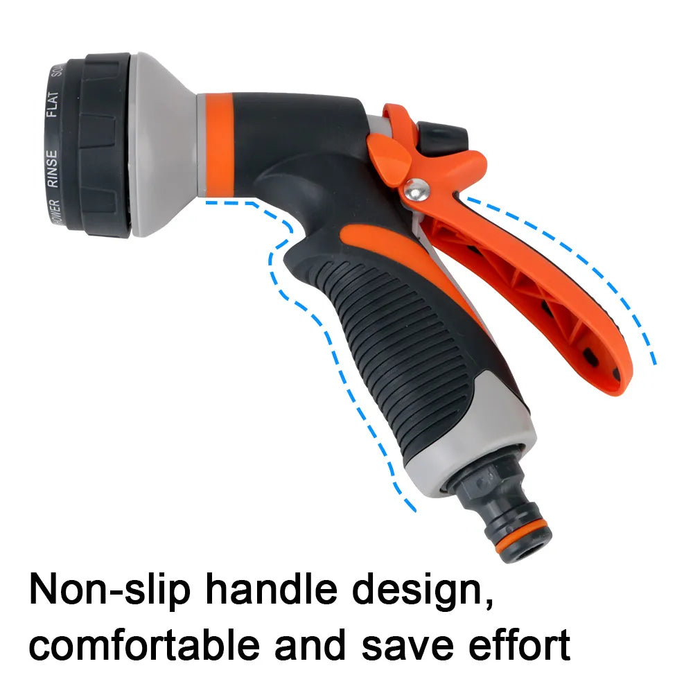 Hand-held Lawn Spray Watering 8 Spray Modes Hose Sprinkle Nozzle High Pressure Water Gun Multifunction For Garden Washing Car