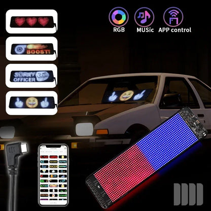 LED Matrix Pixel Panel ,USB 5V Flexible Addressable RGB Pattern Graffiti Scrolling Text Animation Display Car Shop,Bluetooth APP