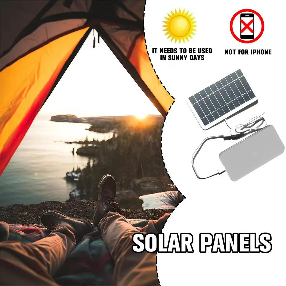 Portable Solar Panel 5V 2W Solar Plate with USB Safe Charge Stabilize Battery Charger for Power Bank Phone Outdoor Camping Home