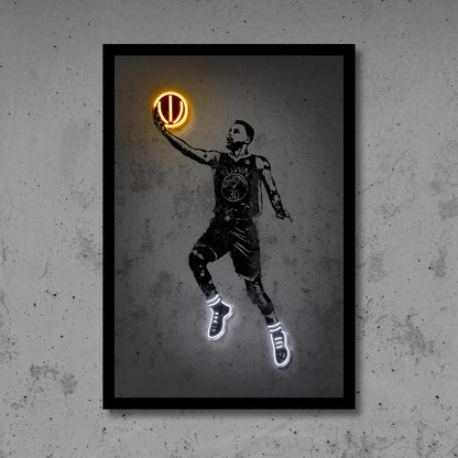 Neon Basketball Sport Posters Home Decoration Street Art Abstract Canvas Art Print Wall Art Picture for Living Room Painting